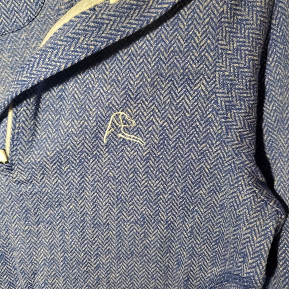 Rhoback Women's The Heather Performance Q-Zip Long Sleeve Shirt blue herringbone - Picture 4 of 5